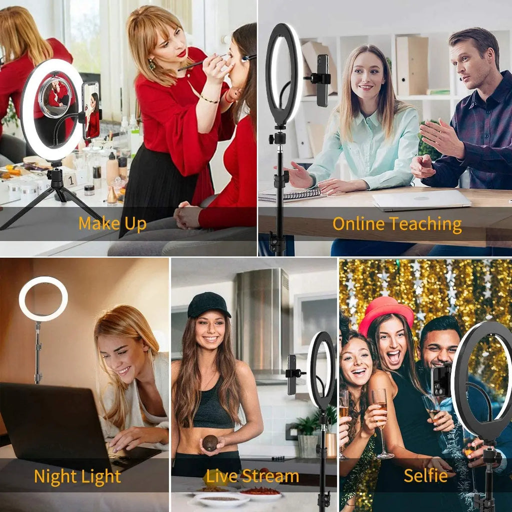 LED Selfie Ring Light with Tripod & Remote – USB Fill Light for TikTok & YouTube
