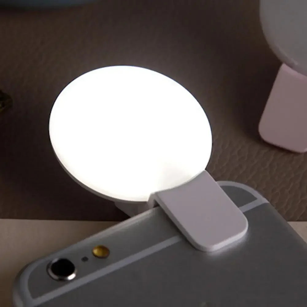 Mini Clip-On LED Selfie Ring Light – 3-Mode Dimmable Fill Light for Mobile