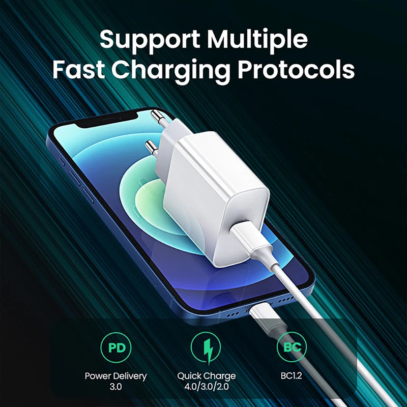 Carregador Rápido PD de 30W - Adaptador de Energia USB-C com Cabo