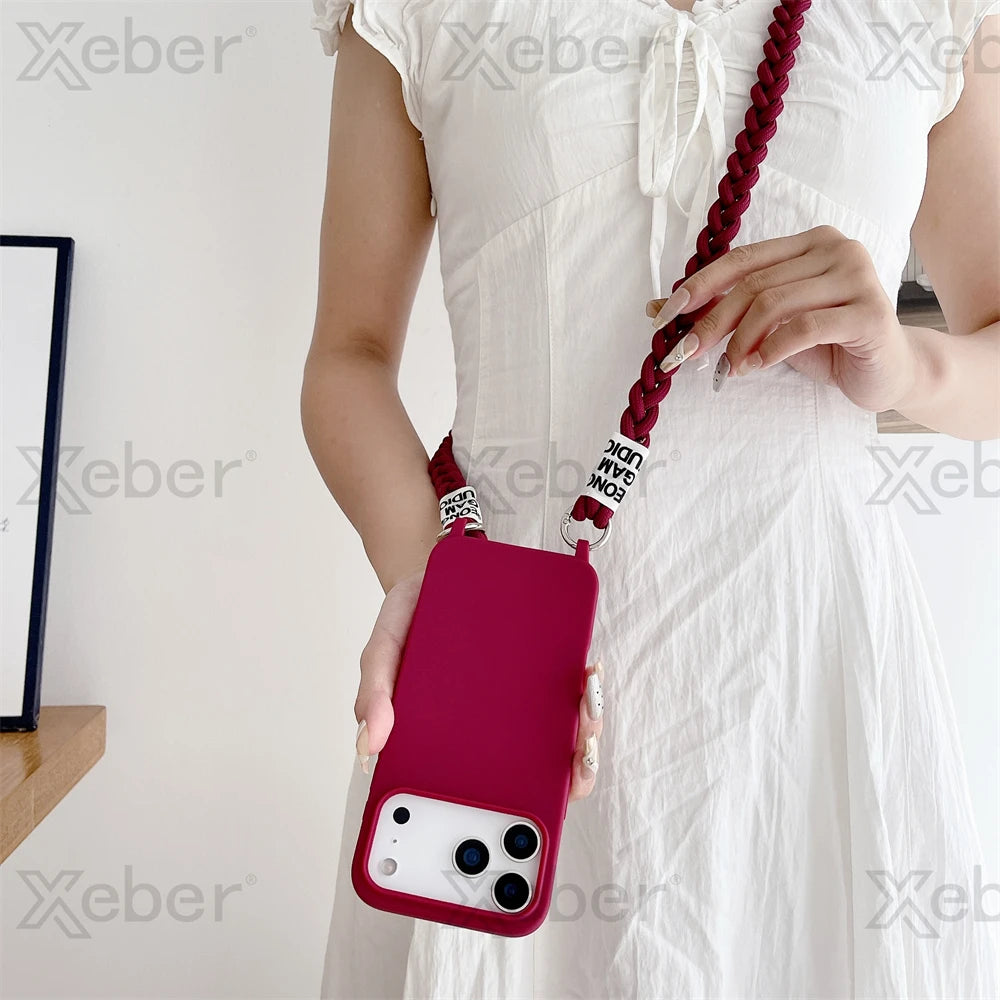 Crossbody Strap Phone Case for iPhone - Adjustable Lanyard Cover