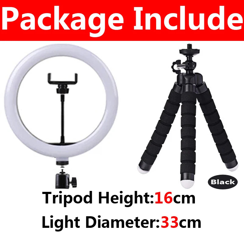 10" LED Selfie Ringlicht mit Mini-Stativ – Dimmbares Fülllicht für Fotografie