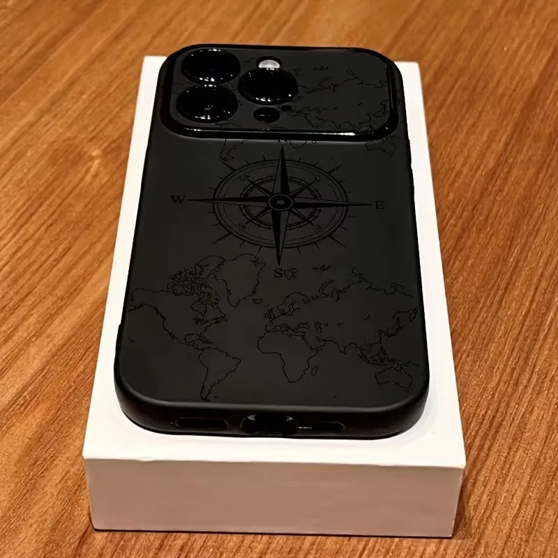 Compass Pattern Phone Case for iPhone - Shockproof Soft Cover