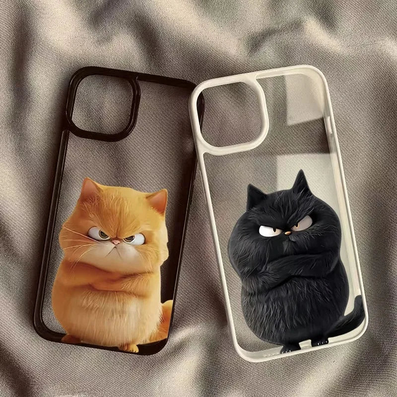 Funny Cat Clear Phone Case for iPhone - Cute Shockproof Cover