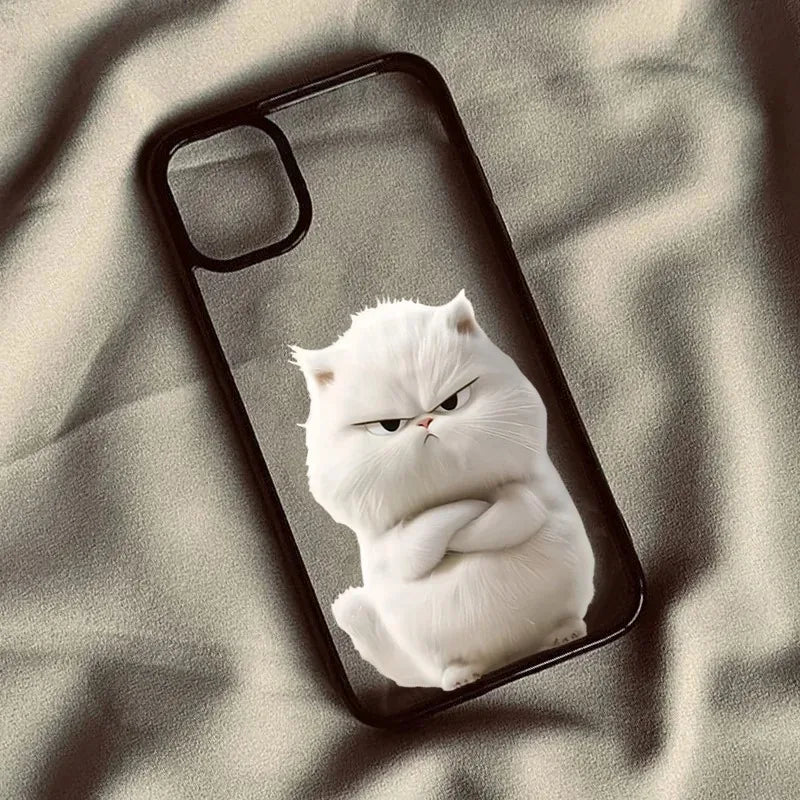 Funny Cat Clear Phone Case for iPhone - Cute Shockproof Cover