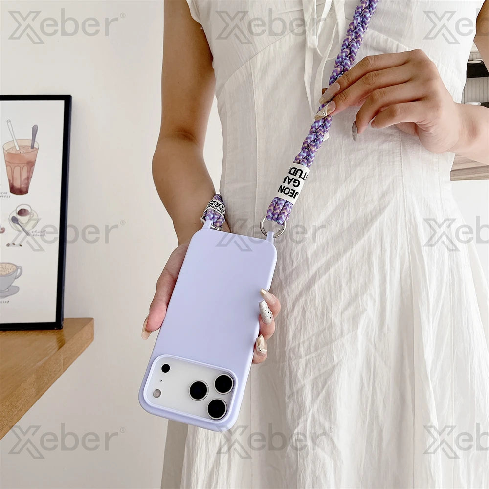 Crossbody Strap Phone Case for iPhone - Adjustable Lanyard Cover
