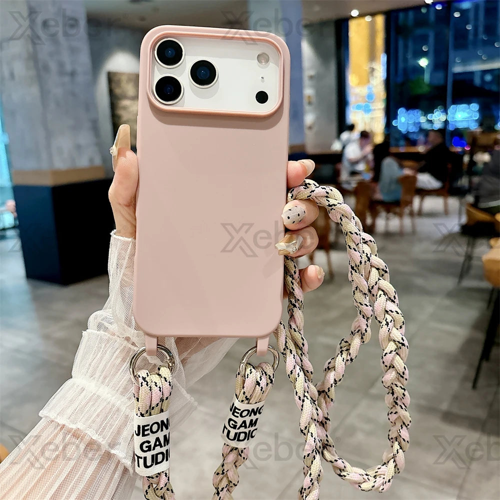 Crossbody Strap Phone Case for iPhone - Adjustable Lanyard Cover