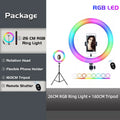 10" RGB Ring Light with Remote & Tripod – 15 Colors, Live & Studio Lighting