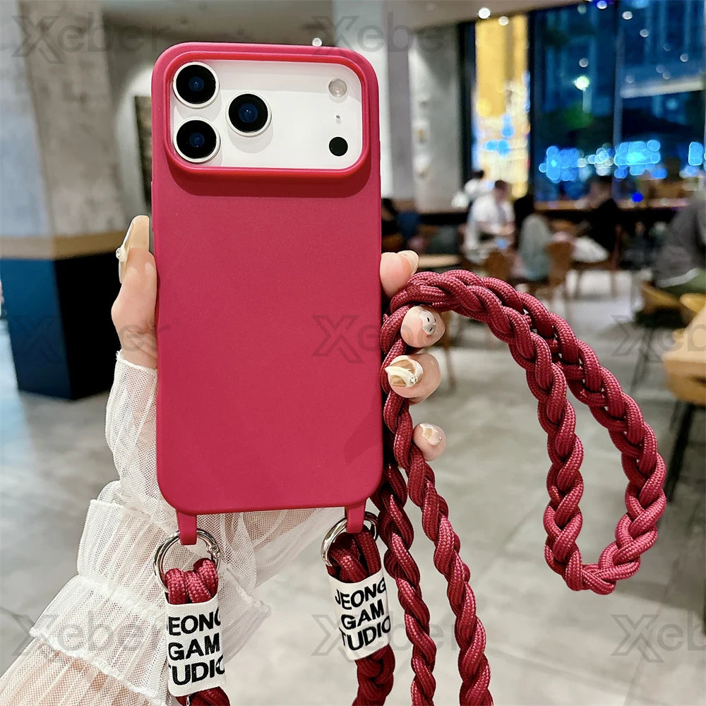 Crossbody Strap Phone Case for iPhone - Adjustable Lanyard Cover