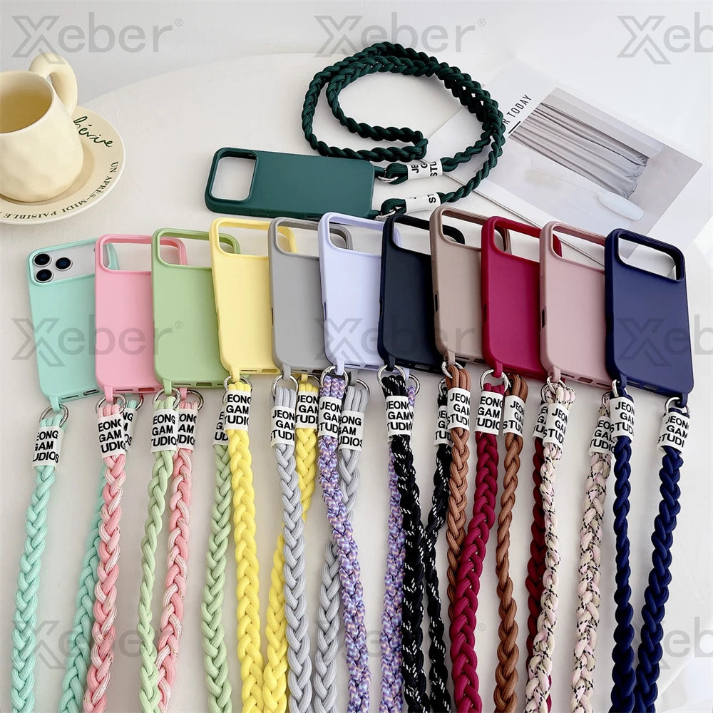 Crossbody Strap Phone Case for iPhone - Adjustable Lanyard Cover