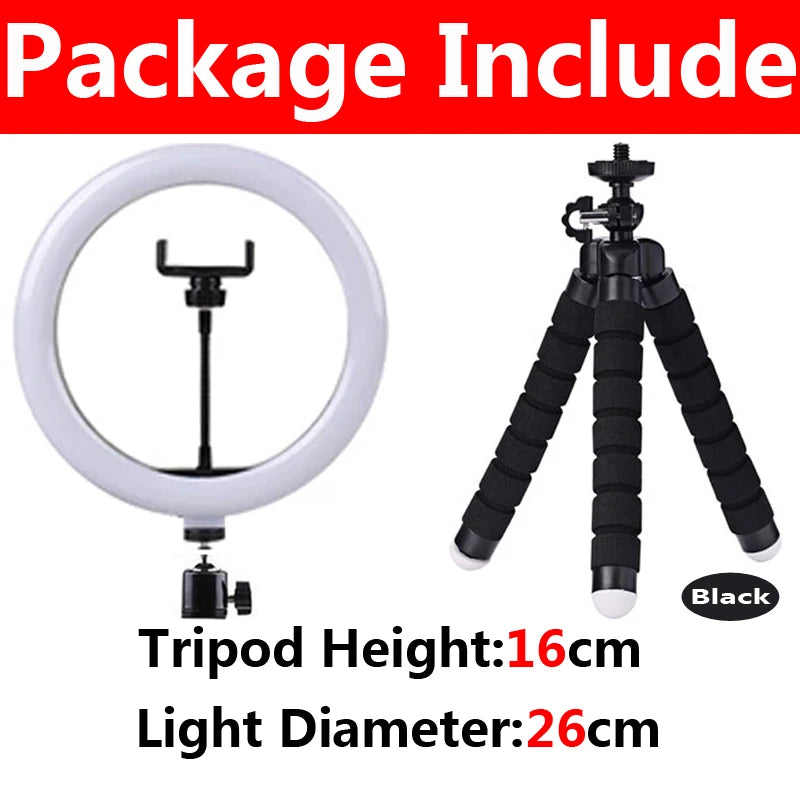 12" LED Ringlicht mit Stativständer – Dimmbares USB Fülllicht für YouTube & Live