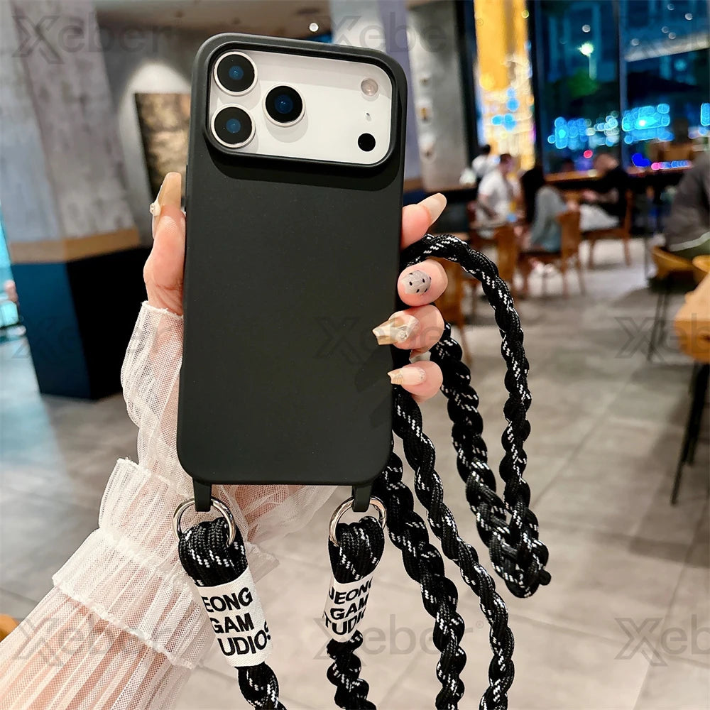 Crossbody Strap Phone Case for iPhone - Adjustable Lanyard Cover