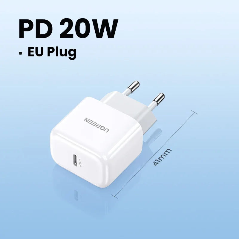Carregador Rápido USB-C UGREEN 20W – QC 4.0 & PD