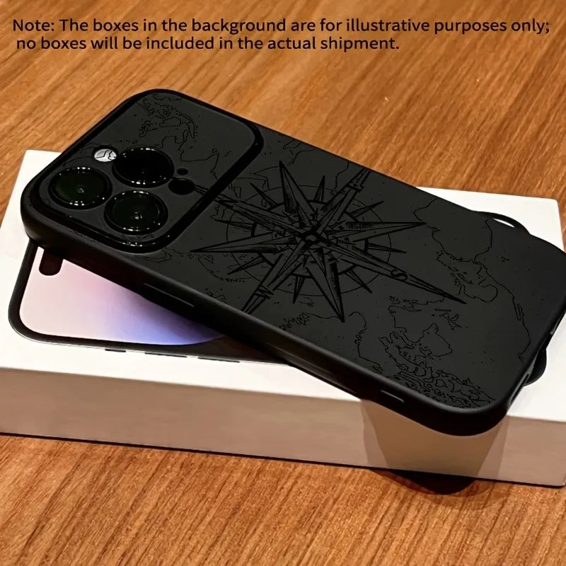 Compass Pattern Phone Case for iPhone - Shockproof Soft Cover