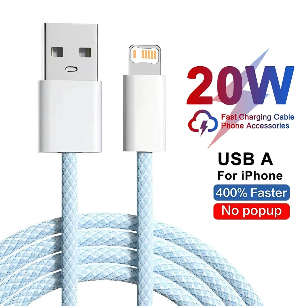 Cable 20W Braided Fast Charging USB-A – 1m & 2m