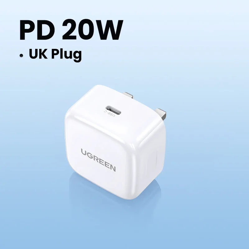 Carregador Rápido USB-C UGREEN 20W – QC 4.0 & PD