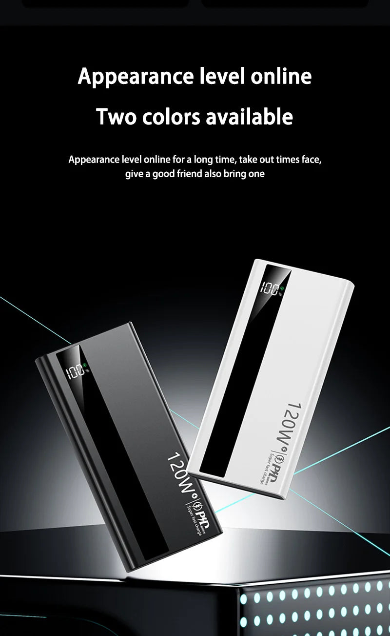 Power Bank 120W Carregamento Super Rápido Portátil