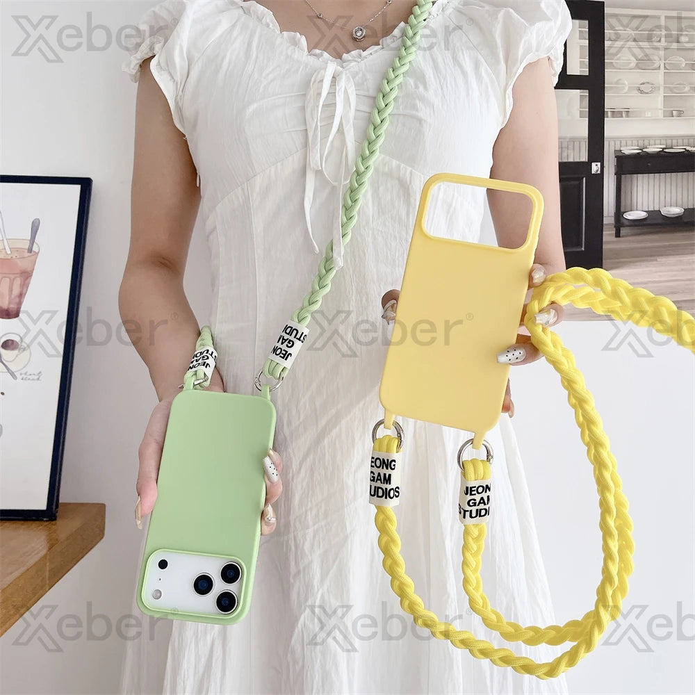 Crossbody Strap Phone Case for iPhone - Adjustable Lanyard Cover